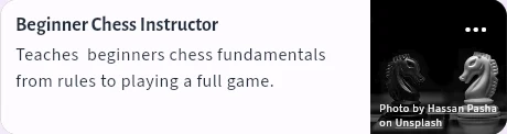 Beginner Chess Instructor, an Xpert card from the app