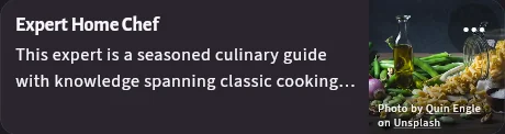 Expert Home Chef, an Xpert card from the app